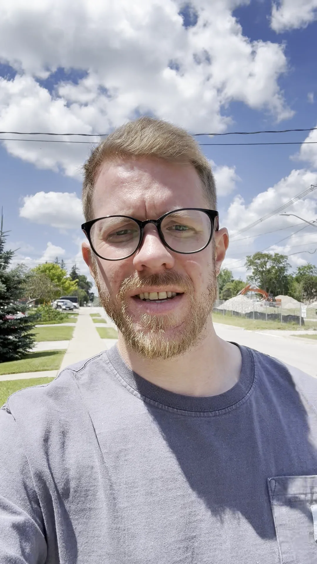 Lasse from Georgian Bay SEO recording on a Meaford street