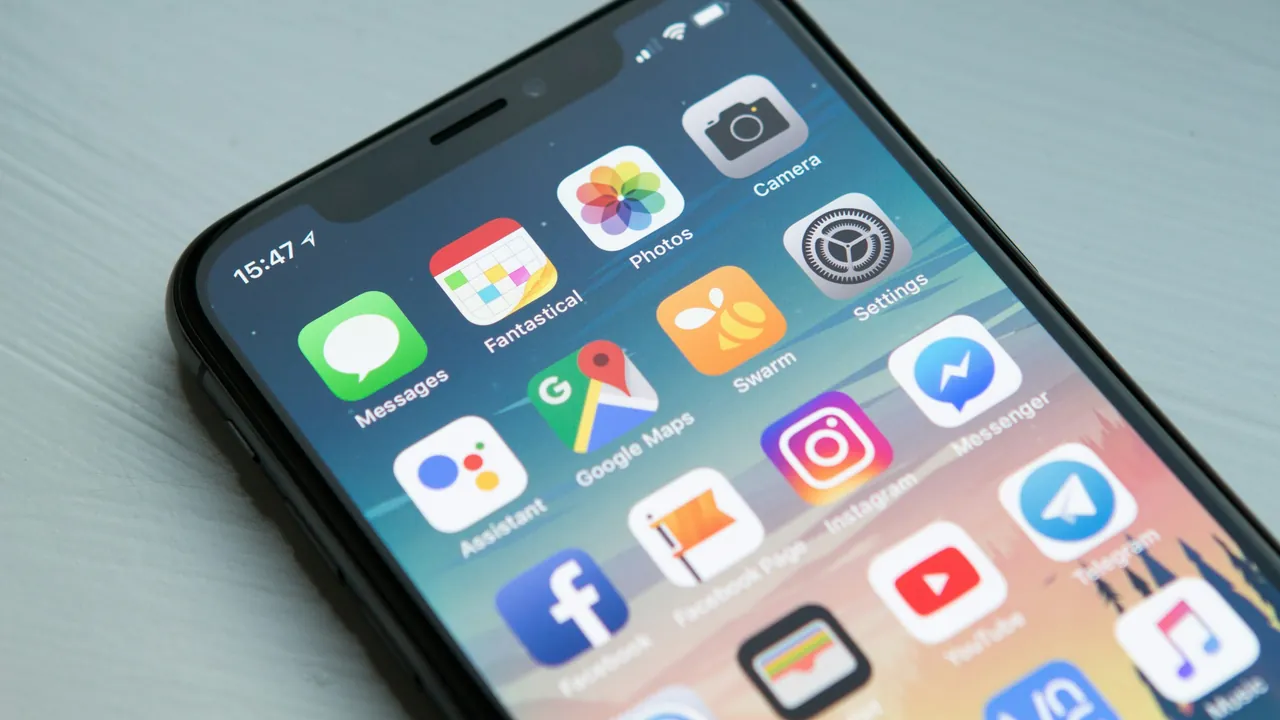 A phone home screen with the Google Maps app icon among other apps.